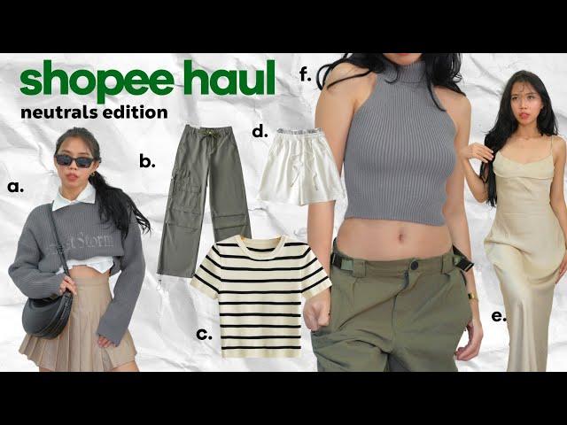 SHOPEE HAUL: NEUTRAL CLOTHES 2022 ( minimalist, high-quality & basic )