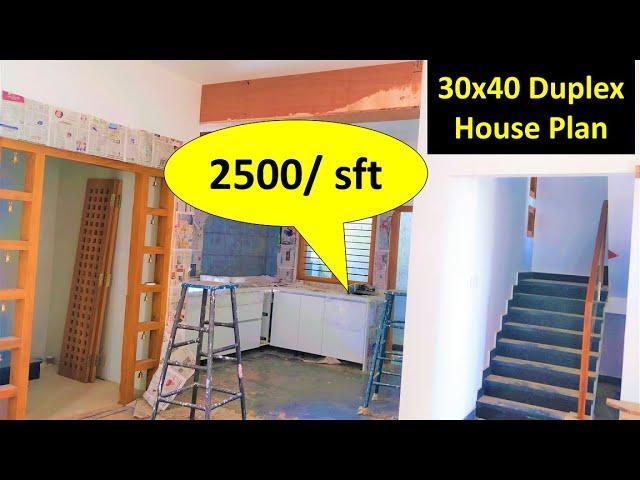 30 * 40 Duplex house plan approximate [80 Lakh Budget] - A2Z Construction