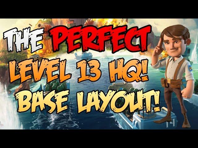 Boom Beach - Best "Level 13 HQ" Base Layout EVER!!!