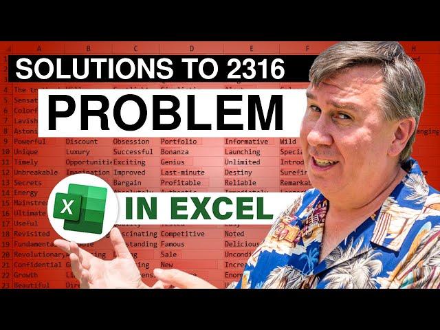 Excel Viewer Solutions to Podcast 2316 - Cleaning Data with Power Query - Episode 2323