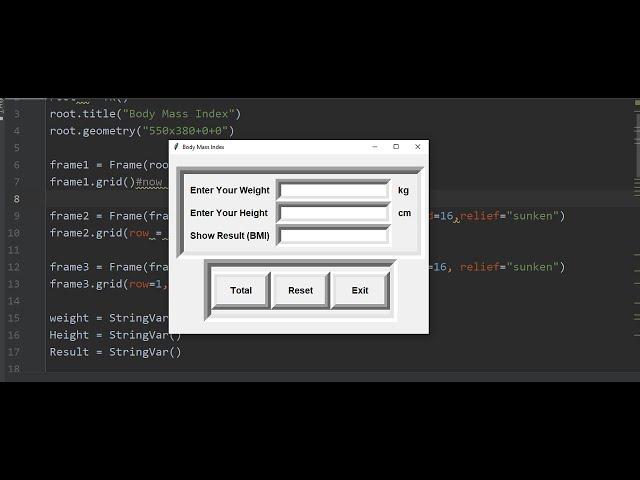 Body Mass Index Calculation with Python GUI  (BMI)