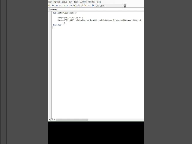 How to Autofill a Series in Excel with VBA #Shorts