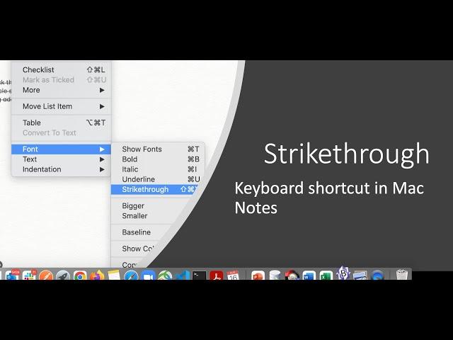 [SOLVED] Where is strikethrough Option in Mac Notes | How to add a shortcut