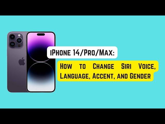 iPhone 14 Pro/Max: How to Change Siri Voice, Language, Accent, and Gender