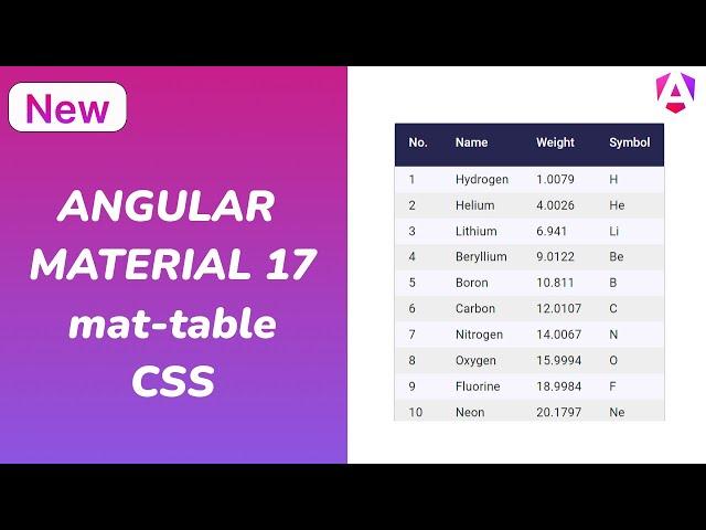 angular material table custom style | Angular Material 17 | MDC