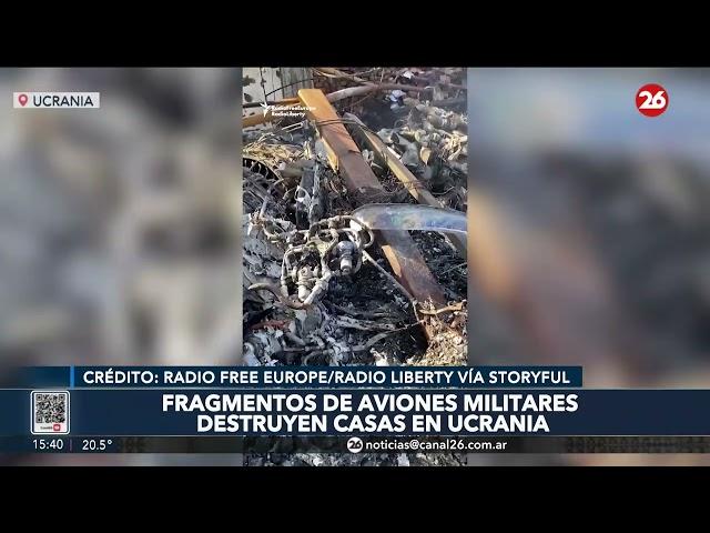 Restos de aviones militares rusos destruyen viviendas en Ucrania