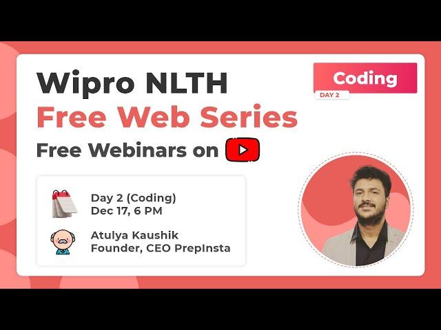 Wipro NLTH Coding Questions