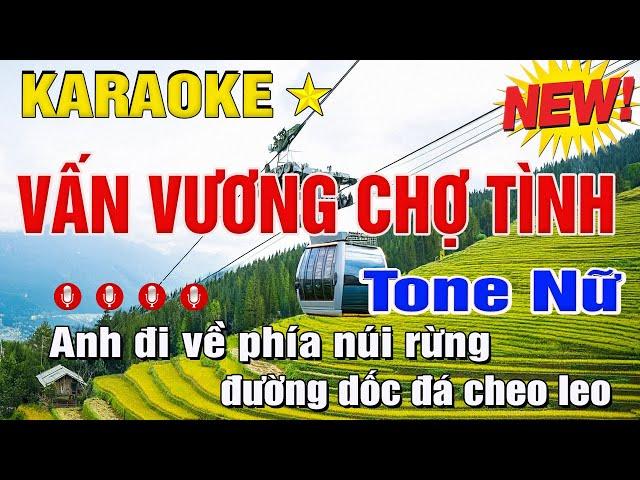 Vấn Vương Chợ Tình Karaoke Tone Nữ (A#m) Phối Mới | Trung Hiếu