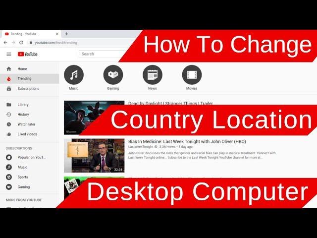 How To Change Country Location on YouTube Desktop Computer