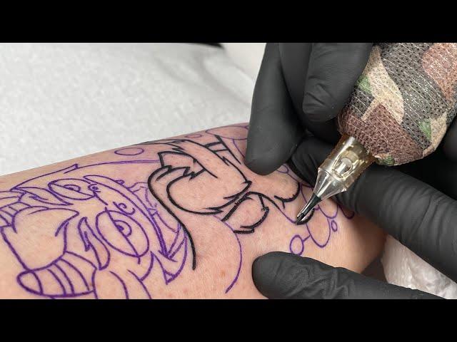 Big Mouth Connie tattoo | Time lapse