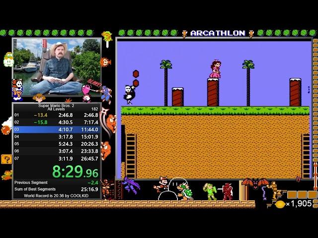 SMB2 (All Levels) NES speedrun in 25:40 by Arcus