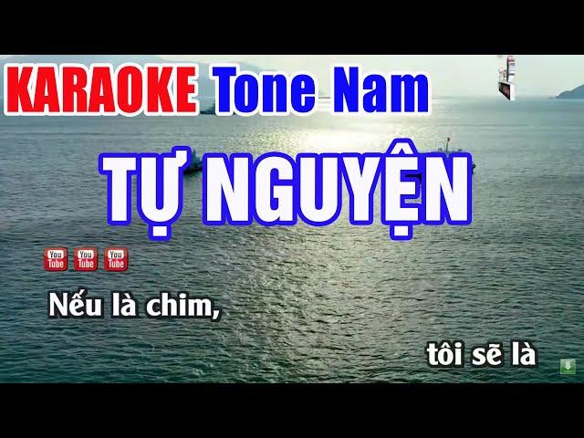 Tự Nguyện Karaoke Tone Nam Beat Chuản | Nhạc Sống Thanh Ngân