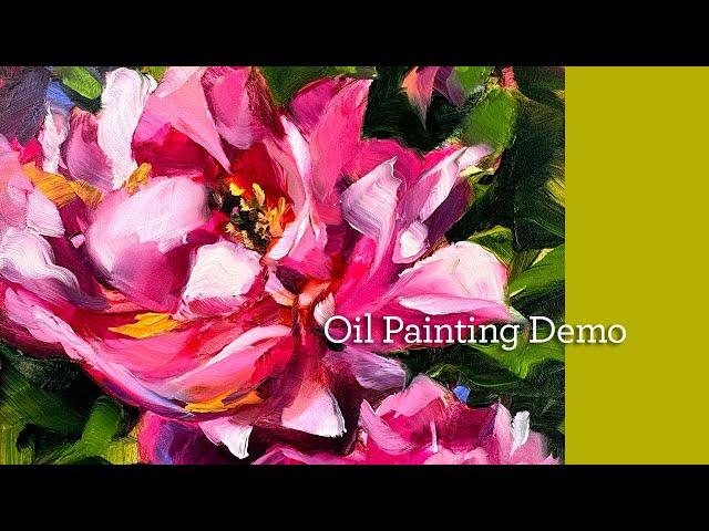 Peony oil painting demonstration