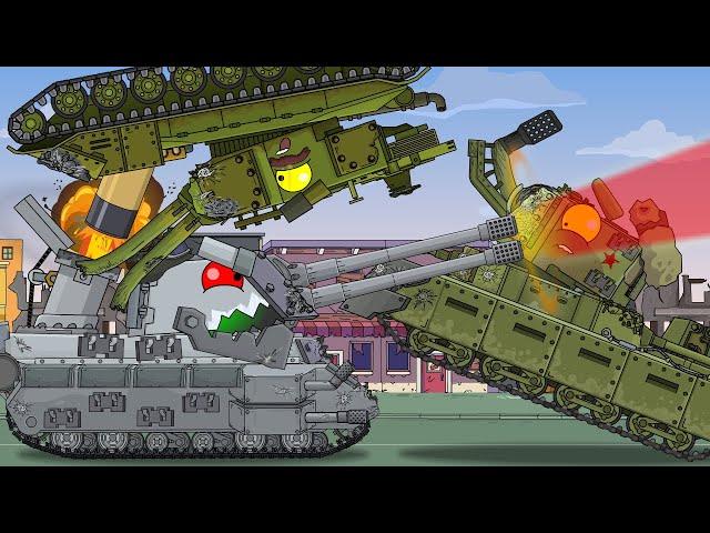 How to conquer the monster? Kitoboy and Fedor vs Hybrid. Cartoons about tanks