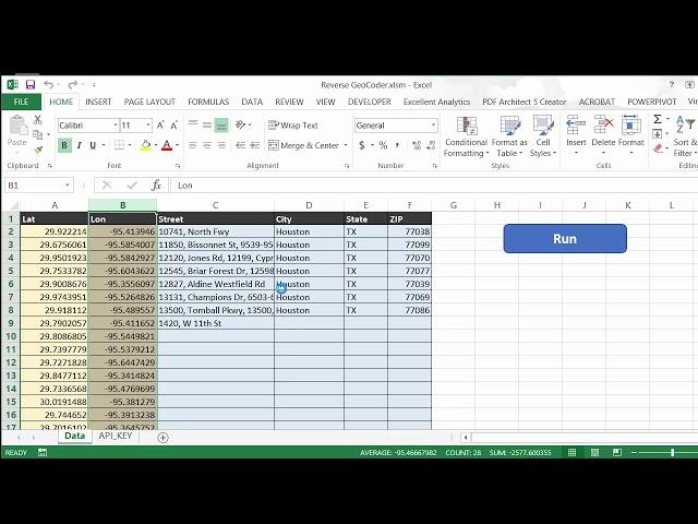 Reverse Geocoder In Excel