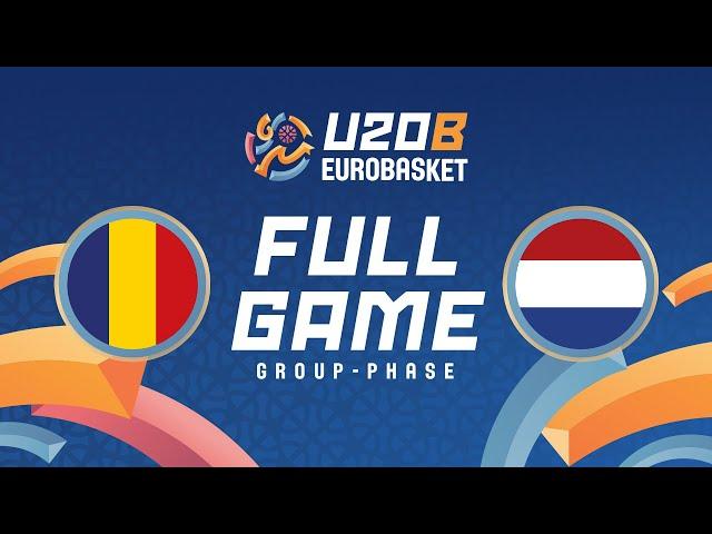 Group Phase | Romania v Netherlands | Full Basketball Game | FIBA U20 Women's EuroBasket 2024 Div. B