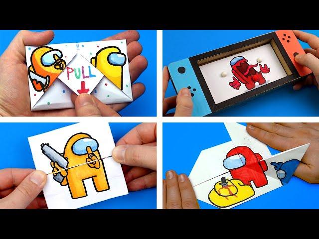 5 COOL AMONG US Transformations ARTS & PAPER CRAFTS tutorial