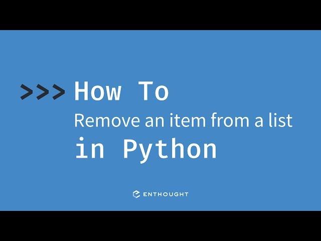 How to remove an item from a list in Python