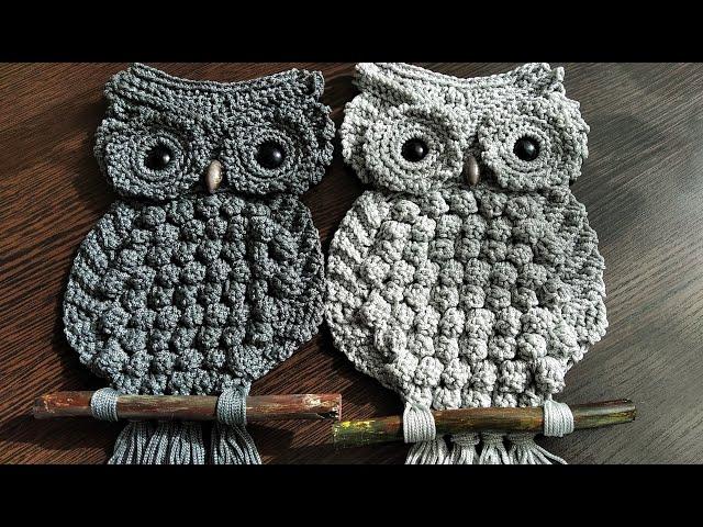 СОВА крючком. Подробный мастер - класс. / OWL crocheted. Detailed master class.