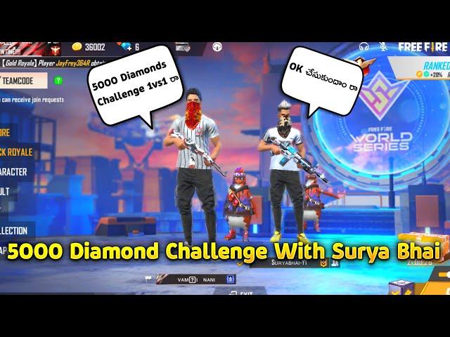 5000 Diamonds Challenge with Surya Bhai 1 vs 1 || Vamsi Nani Gaming