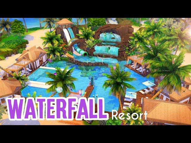 SLIDES IN SIMS 4 ?   WATERFALL RESORT in SULANI - WATER PARK | THE SIMS 4 - Speed Build (NO CC)