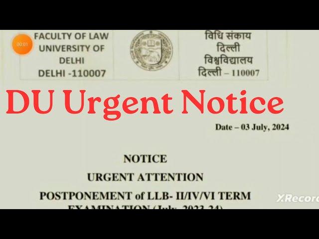 DU Admission 2024 | DU Exam Urgent Notice 2024 |Nai Udaan Hindi