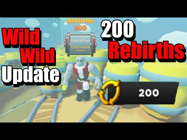 This Wild Update Got Me To 200 Rebirths!!!-StrongMan Simulator