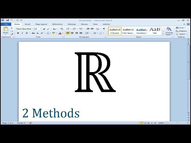 How to type set of real numbers symbol in Word