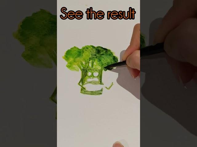 mixing a broccoli and a singer#watercolor#animation#painting#drawing#subscribe#youtube#creative