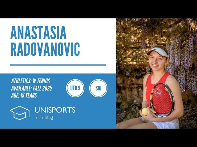 Anastasia Radovanovic - College Tennis Recruiting Fall 2025