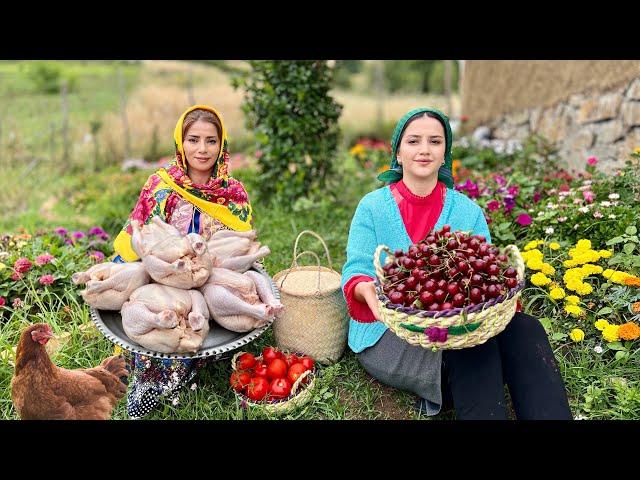 Exploring Rural Iran: Biryani Chicken Stuffed Sour Cherry Pilaf With Fresh Shirazi Salad