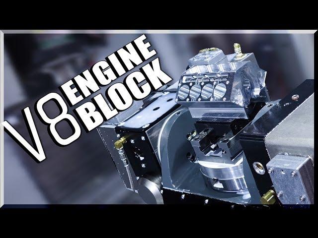 5-Axis CNC Machined V8 Engine Block!