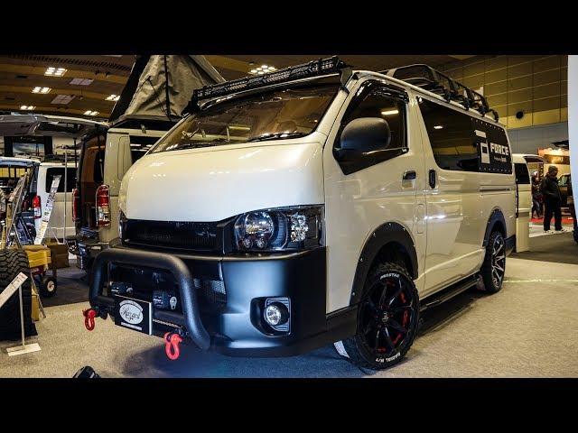 (4K)TOYOTA HIACE 200 custom 2019 カスタムハイエース VIPワゴン - OSAKA AUTO MESSE 2019