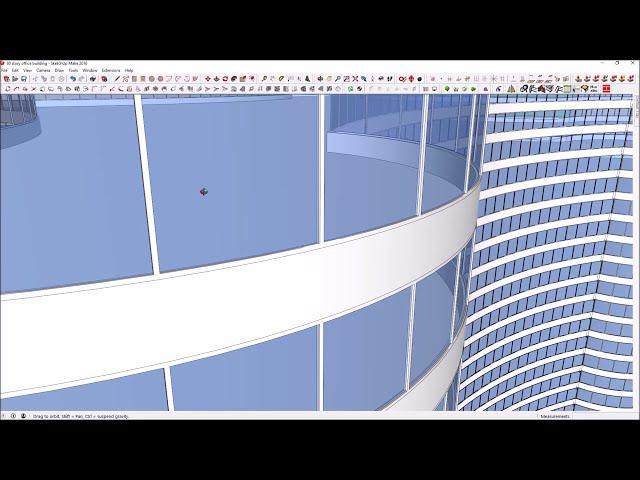 how to draw a beautiful curved facade of high rise office building in sketchup in 1 hour