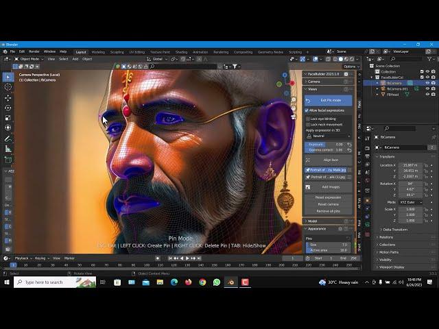 Blender FaceBuilder, Texture Painting and Hairs Full Process in One Video