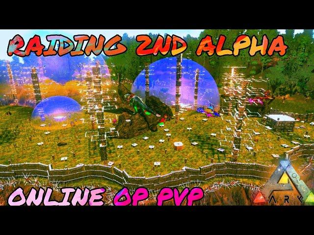 [ARK MOBILE] ONLINE RAID - WIPING ALPHAS - 2 VS WHOLE TRIB