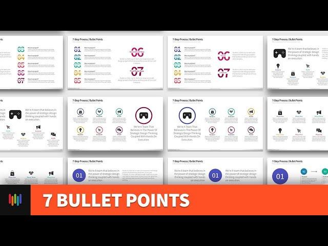 7-Step Process / Bullet Points PowerPoint Templates