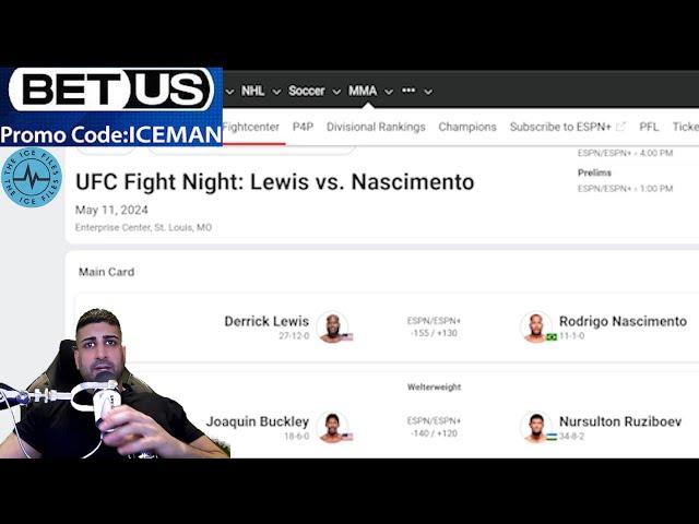 UFC Lewis vs Nascimento Predictions | 80% win rate | ICE FILES