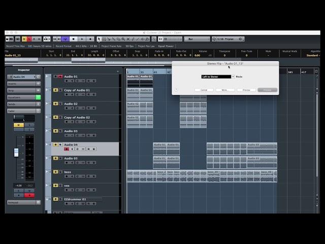 Mono to Stereo Audio Tracks How to - Cubase