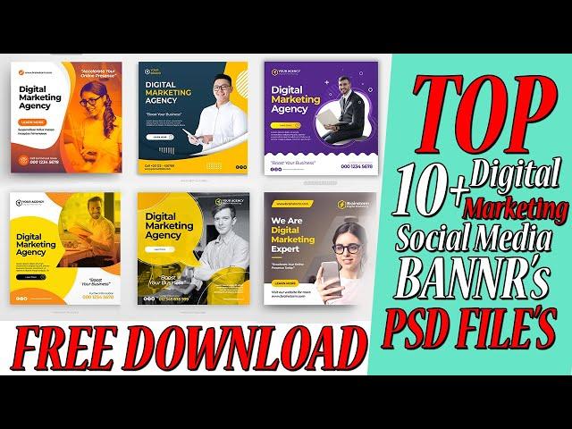 Top 10 Digital Marketing Social Media Post Flyer Design 2024 | Download free PSD files.