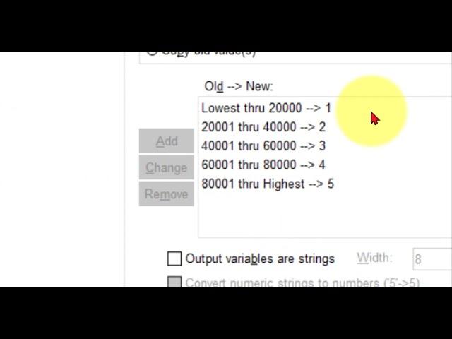 Changing a continuous variable into a categorical or ordinal variable in SPSS