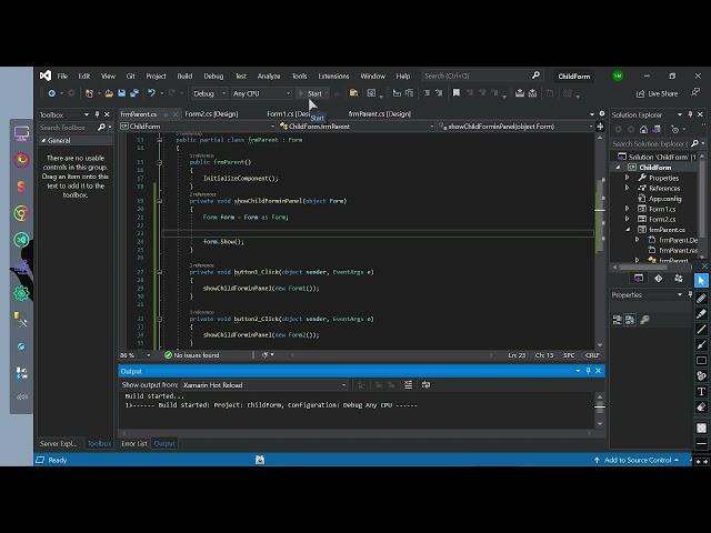 C# Programming Exercise Solution Form:Display form inside of panel or child form.