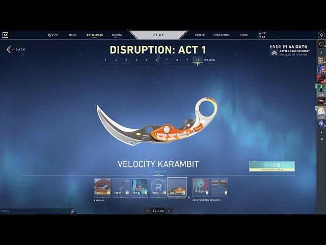 NEW VELOCITY KARAMBIT ( VALORANT BATTLE PASS EP 4 ACT 1 )