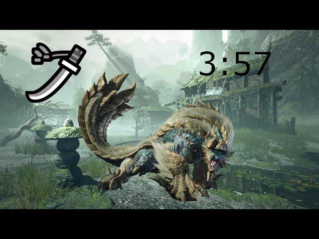 Monster Hunter Rise HR6 Zinogre Long Sword Solo 3:57 | ジンオウガソロ