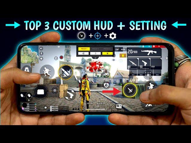 Top 3 Best Custom HUD + Setting [ Secret ] Free Fire New Headshot Setting "