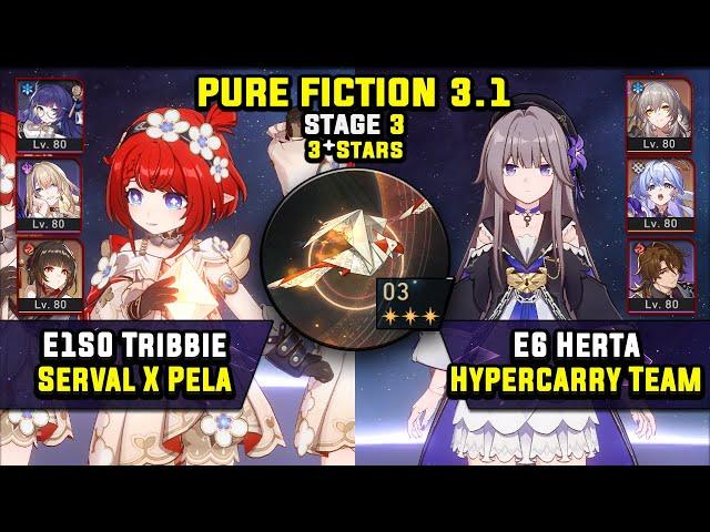 E1 Tribbie Carry W/ Pela & E6 Herta Hypercarry W/ RMC (3 Stars) Pure Fiction 3 Honkai Star Rail 3.1