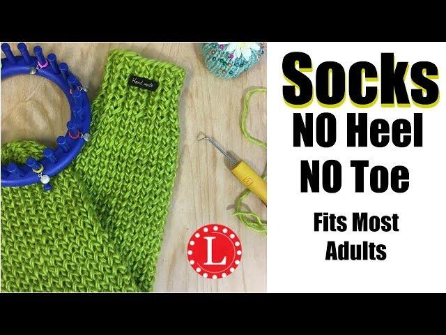 How to LOOM KNIT TUBE SOCKS on Round Loom Easy  (No Heel No Toe No Folded Cuff )