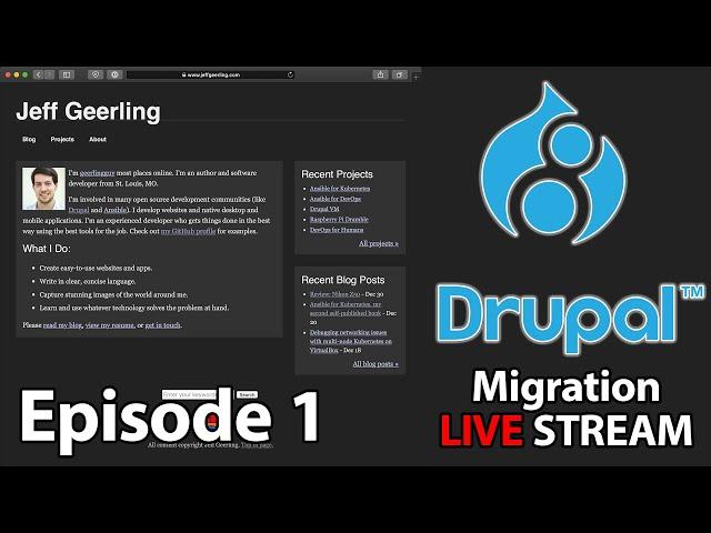 Drupal 7 to 8 LIVE Migration - Ep 1 - Set up Drupal codebase, git repo, Docker dev environment