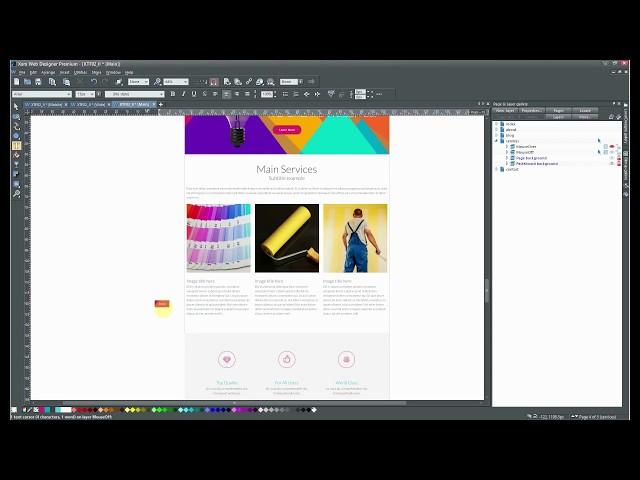 How to add a button to a text (Xara Web Designer)