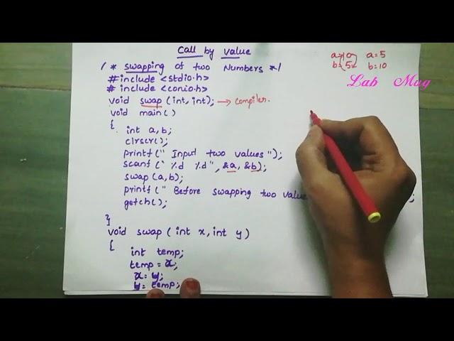 Call by value || 32|| c programming in telugu